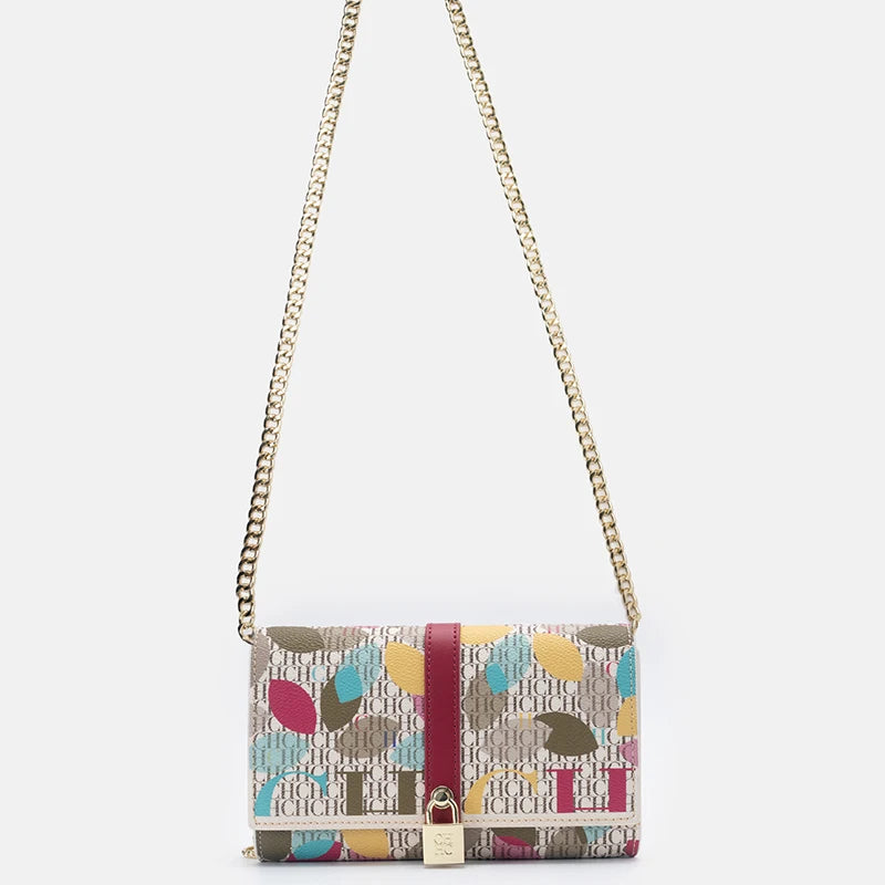 CH Exquisite Fashion Wallet Bag Printed Lock Design High Quality PU Material 2025 High Quality Women's Designer Shoulder Bag