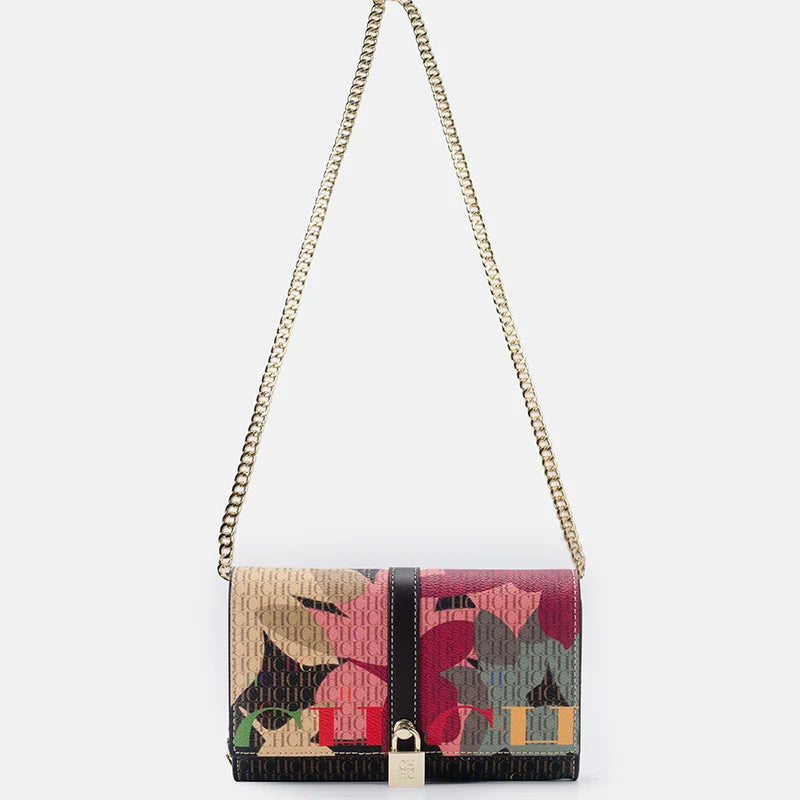 CH Exquisite Fashion Wallet Bag Printed Lock Design High Quality PU Material 2025 High Quality Women's Designer Shoulder Bag