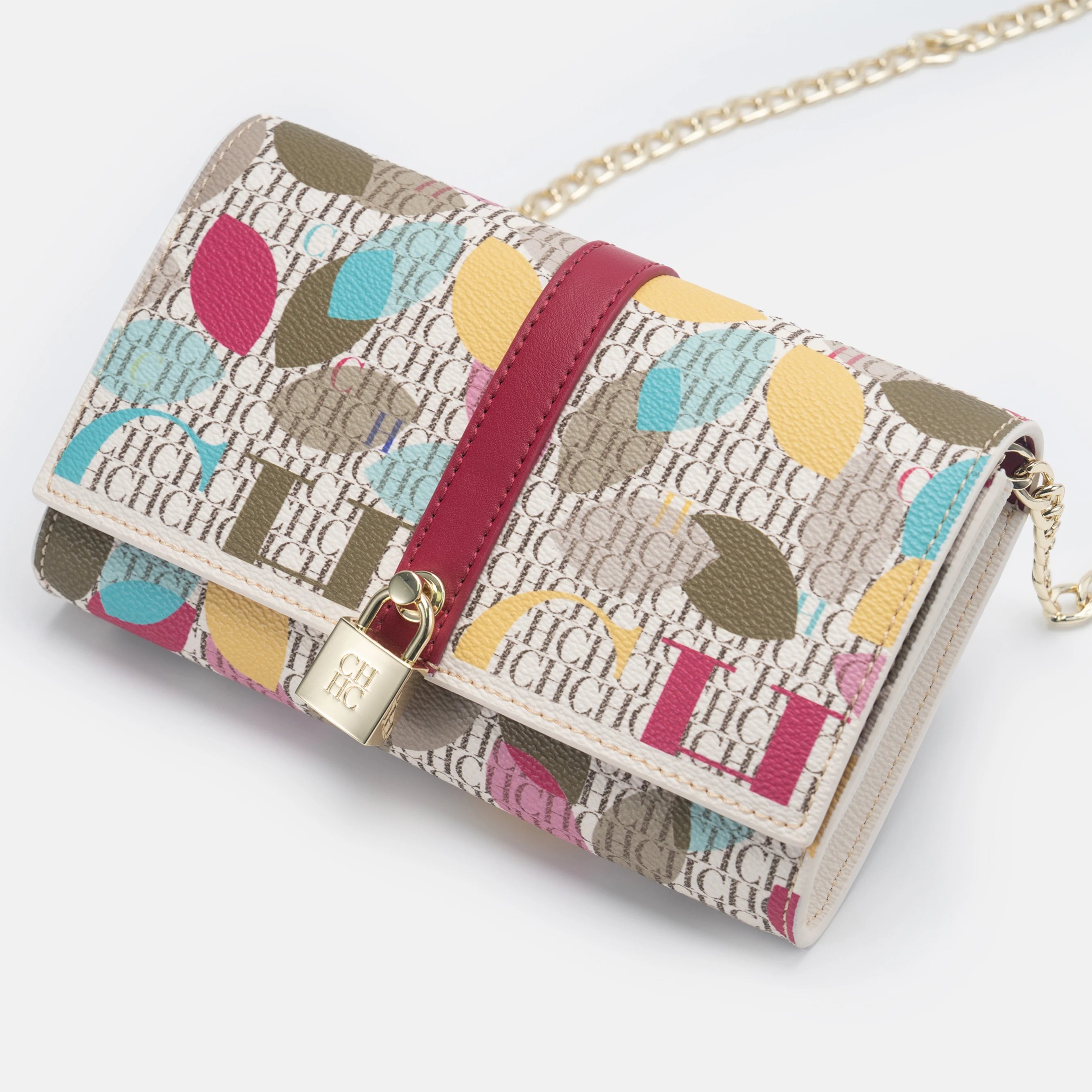 CH Exquisite Fashion Wallet Bag Printed Lock Design High Quality PU Material 2025 High Quality Women's Designer Shoulder Bag