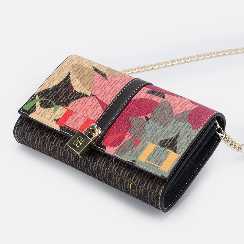 CH Exquisite Fashion Wallet Bag Printed Lock Design High Quality PU Material 2025 High Quality Women's Designer Shoulder Bag