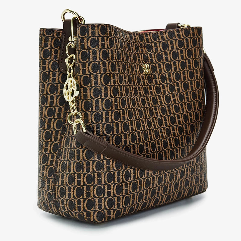 CH Designer Chain Leather Monogram Print Women's Handbag Stylish and Versatile Interior Compartment Zipper Women's Handbag