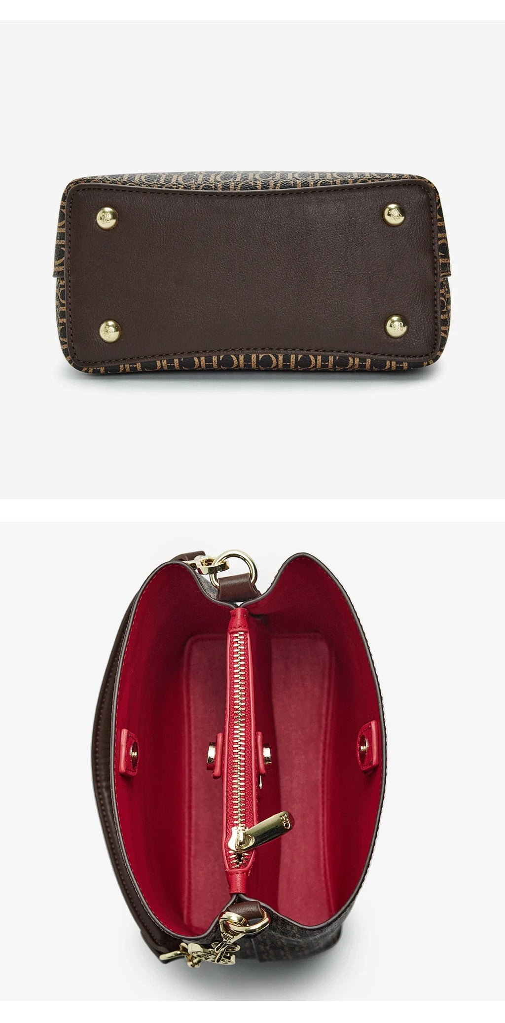 CH Designer Chain Leather Monogram Print Women's Handbag Stylish and Versatile Interior Compartment Zipper Women's Handbag