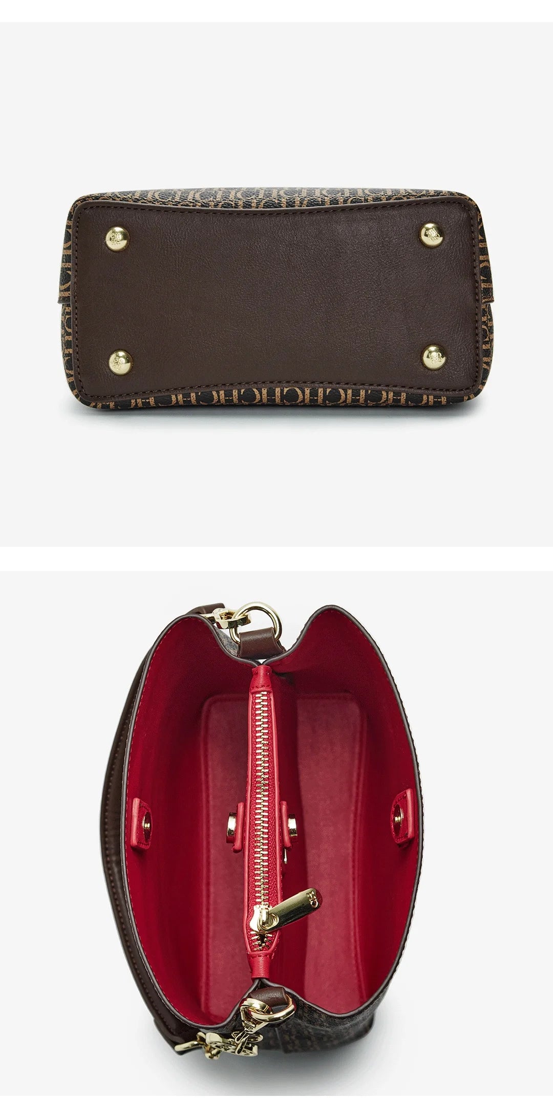 CH Designer Chain Leather Monogram Print Women's Handbag Stylish and Versatile Interior Compartment Zipper Women's Handbag
