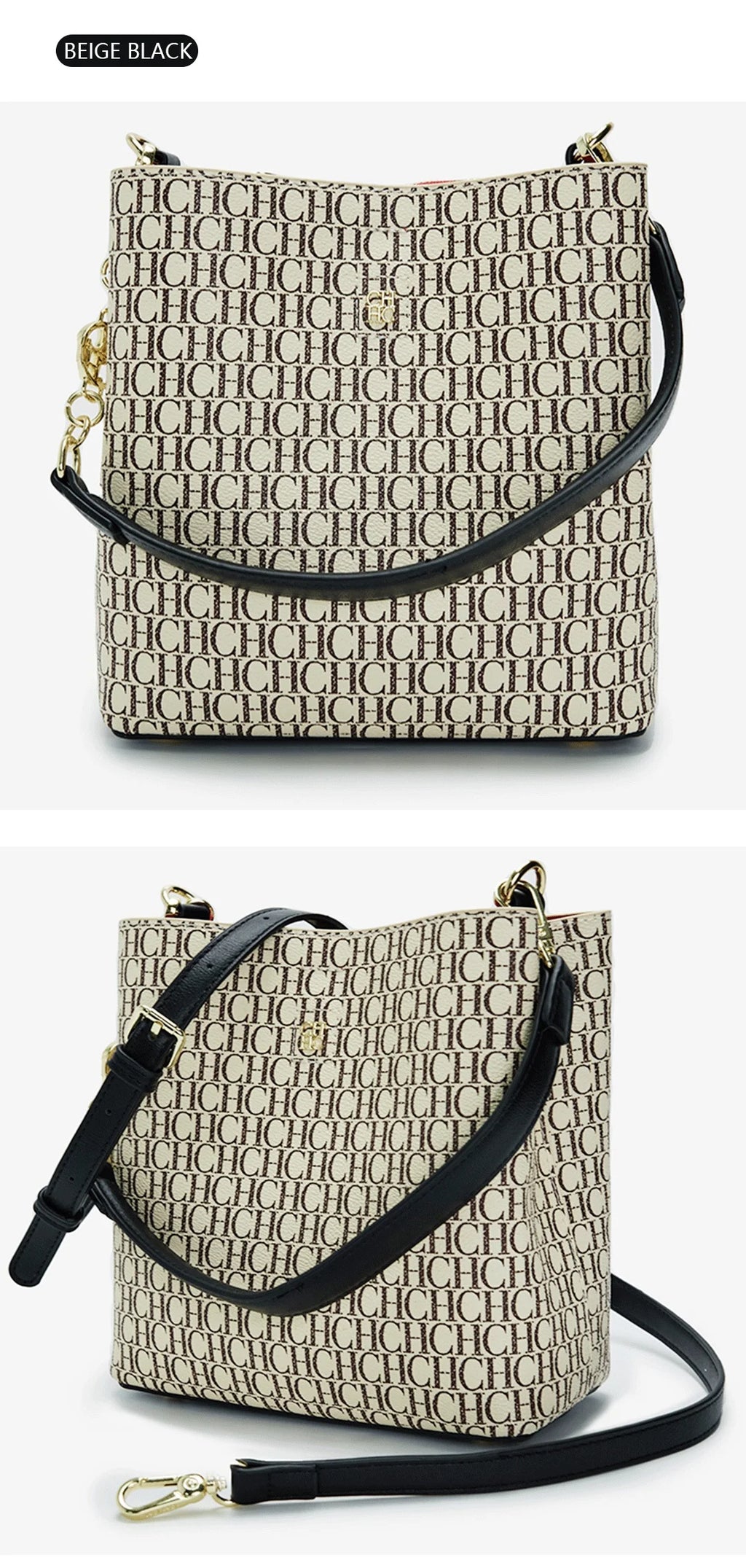 CH Designer Chain Leather Monogram Print Women's Handbag Stylish and Versatile Interior Compartment Zipper Women's Handbag