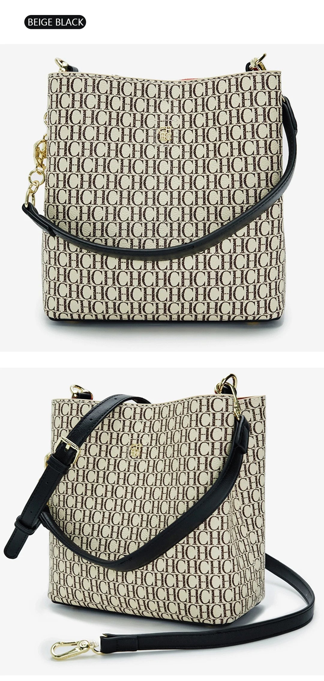 CH Designer Chain Leather Monogram Print Women's Handbag Stylish and Versatile Interior Compartment Zipper Women's Handbag
