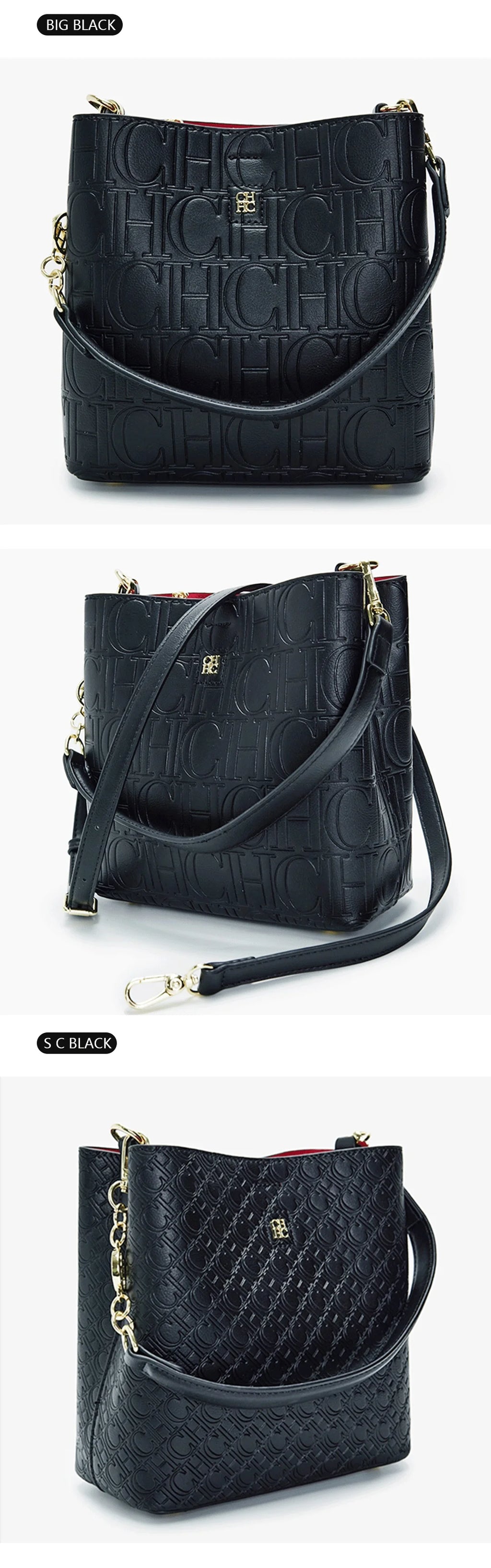 CH Designer Chain Leather Monogram Print Women's Handbag Stylish and Versatile Interior Compartment Zipper Women's Handbag