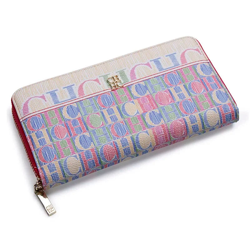 CH Brand Pattern Printing Design Ladies Wallet Fashion Classic Women Small Wallet Standard Wallet Pure Color Design Multil