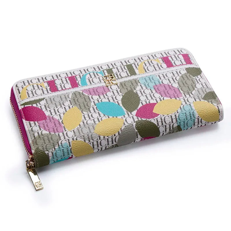 CH Brand Pattern Printing Design Ladies Wallet Fashion Classic Women Small Wallet Standard Wallet Pure Color Design Multil