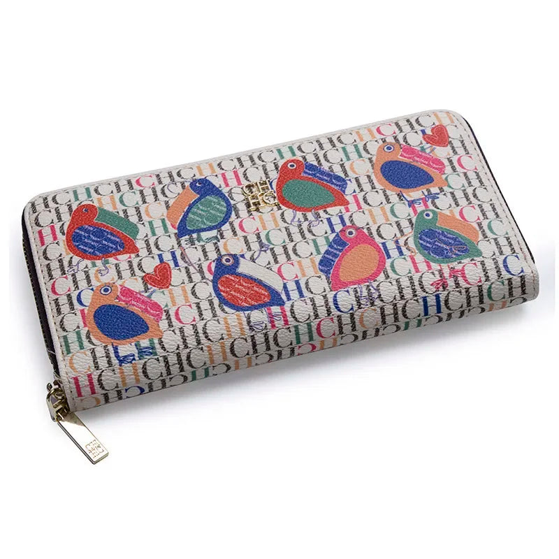CH Brand Pattern Printing Design Ladies Wallet Fashion Classic Women Small Wallet Standard Wallet Pure Color Design Multil