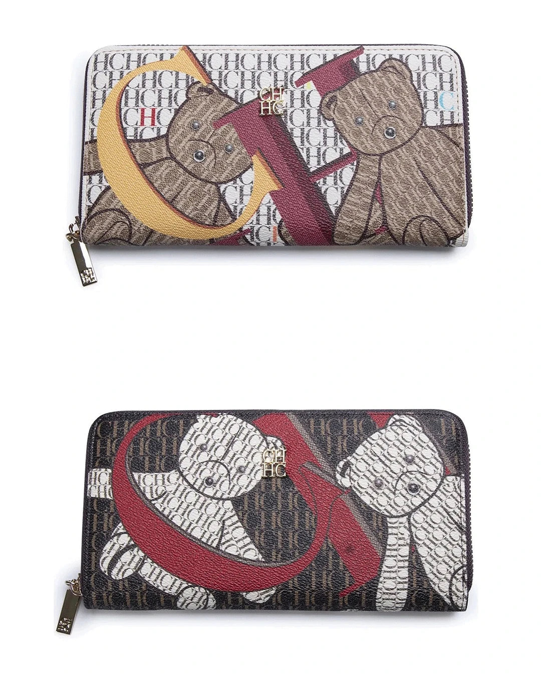 CH Brand Pattern Printing Design Ladies Wallet Fashion Classic Women Small Wallet Standard Wallet Pure Color Design Multil