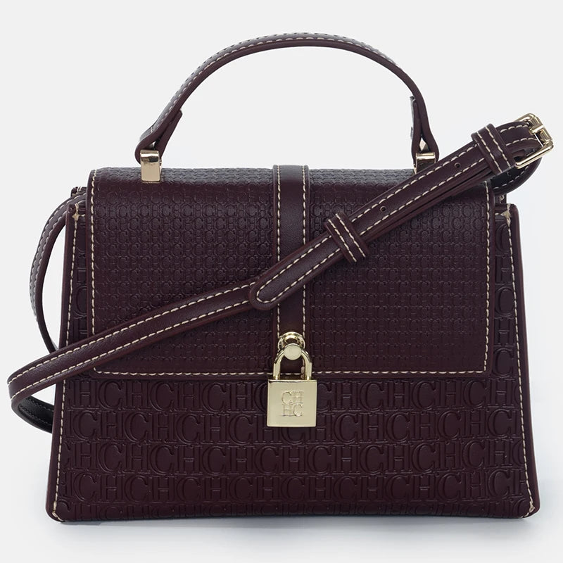 CH High Quality Women's Handbag Fashion Compact Letter Print Lock Design 2025 New Trend Solid Color Women's Shoulder Bag