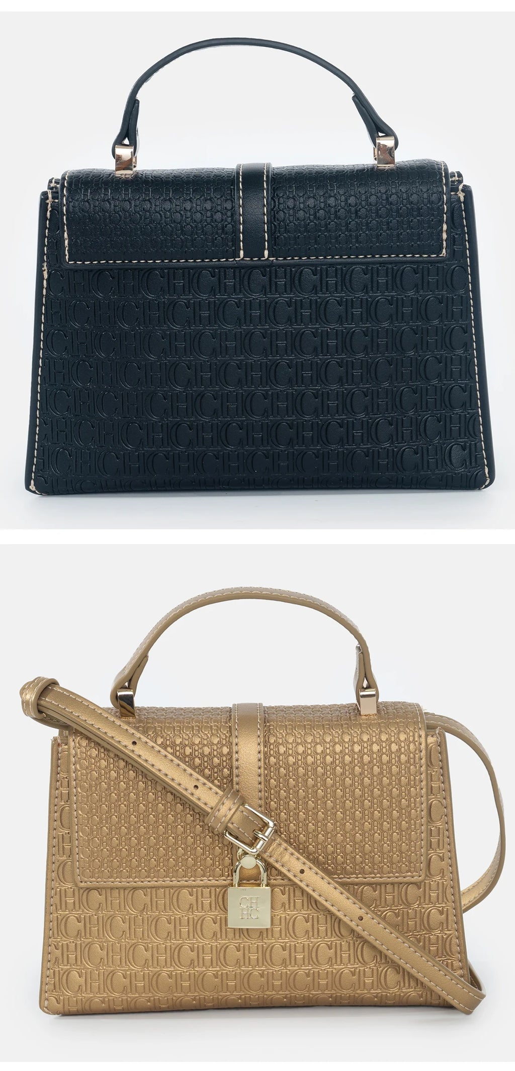 CH High Quality Women's Handbag Fashion Compact Letter Print Lock Design 2025 New Trend Solid Color Women's Shoulder Bag
