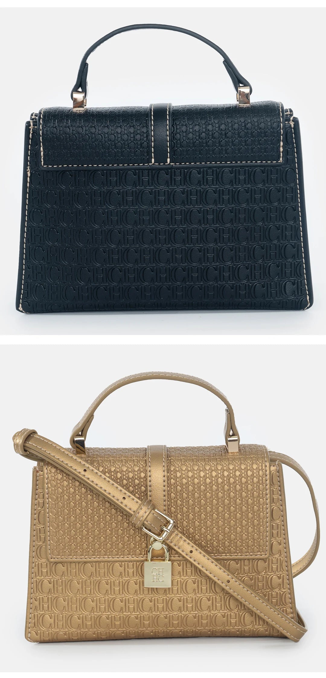 CH High Quality Women's Handbag Fashion Compact Letter Print Lock Design 2025 New Trend Solid Color Women's Shoulder Bag
