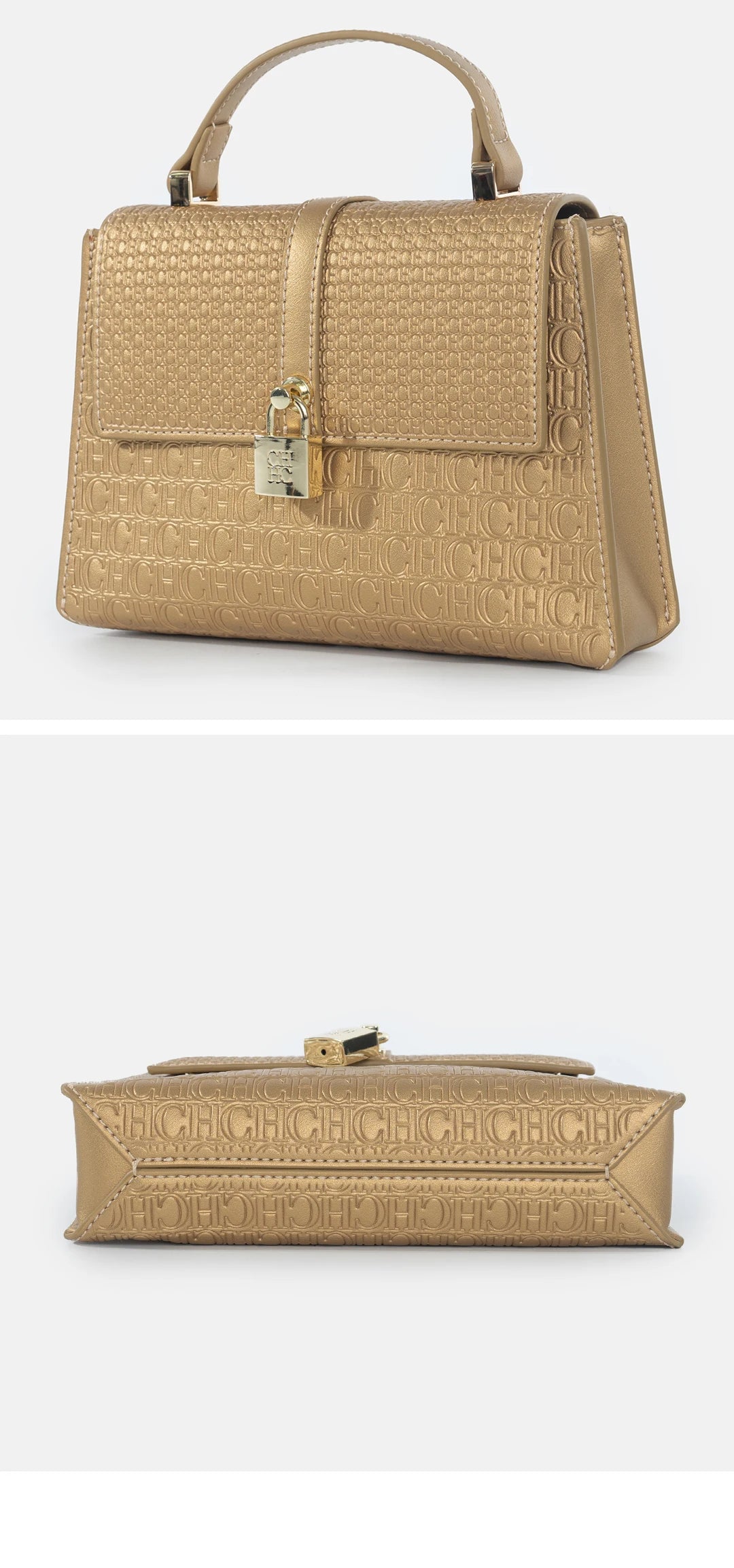 CH High Quality Women's Handbag Fashion Compact Letter Print Lock Design 2025 New Trend Solid Color Women's Shoulder Bag