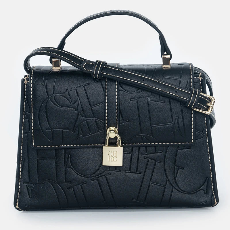 CH High Quality Women's Handbag Exquisite Light Luxury Brand Fashion Monogram Print Lock Design Solid Color Women's Shoulder Bag