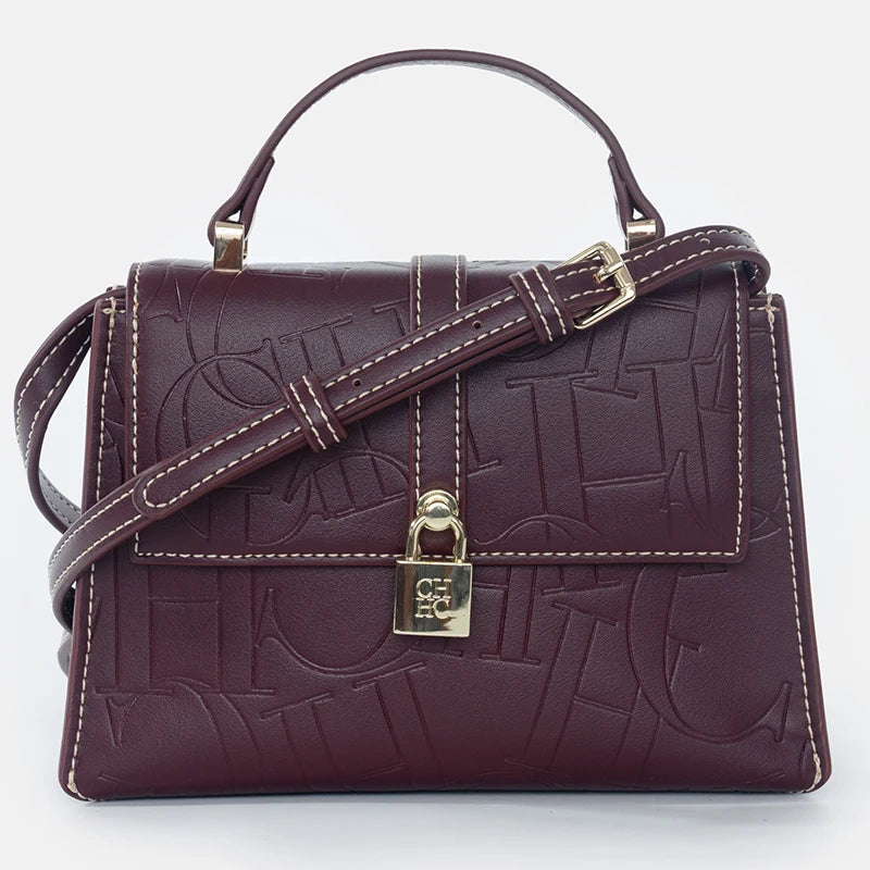 CH High Quality Women's Handbag Exquisite Light Luxury Brand Fashion Monogram Print Lock Design Solid Color Women's Shoulder Bag