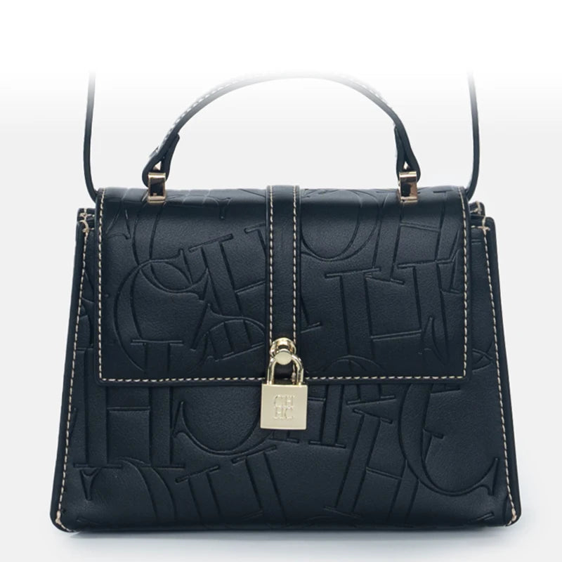 CH High Quality Women's Handbag Exquisite Light Luxury Brand Fashion Monogram Print Lock Design Solid Color Women's Shoulder Bag