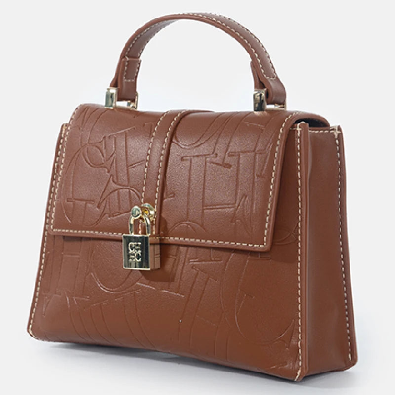 CH High Quality Women's Handbag Exquisite Light Luxury Brand Fashion Monogram Print Lock Design Solid Color Women's Shoulder Bag