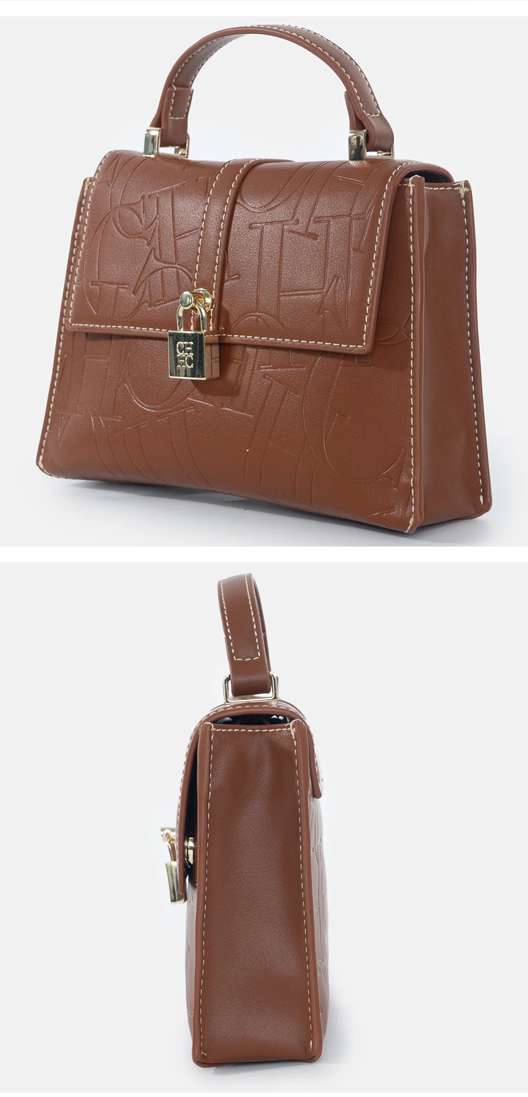 CH High Quality Women's Handbag Exquisite Light Luxury Brand Fashion Monogram Print Lock Design Solid Color Women's Shoulder Bag