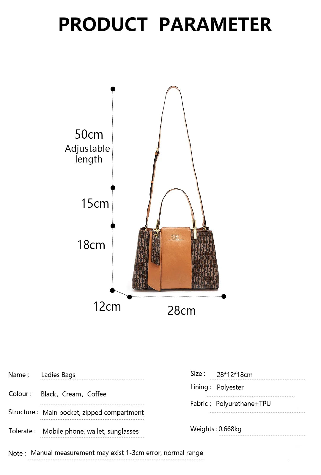 CH Large Capacity Design Brand Women's Bag Letters Temperament Fashion Design Sense Versatile Shopping Elegant Crossbody