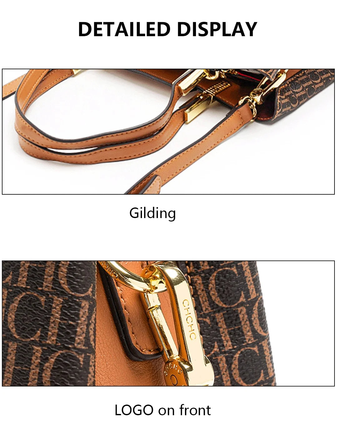 CH Large Capacity Design Brand Women's Bag Letters Temperament Fashion Design Sense Versatile Shopping Elegant Crossbody