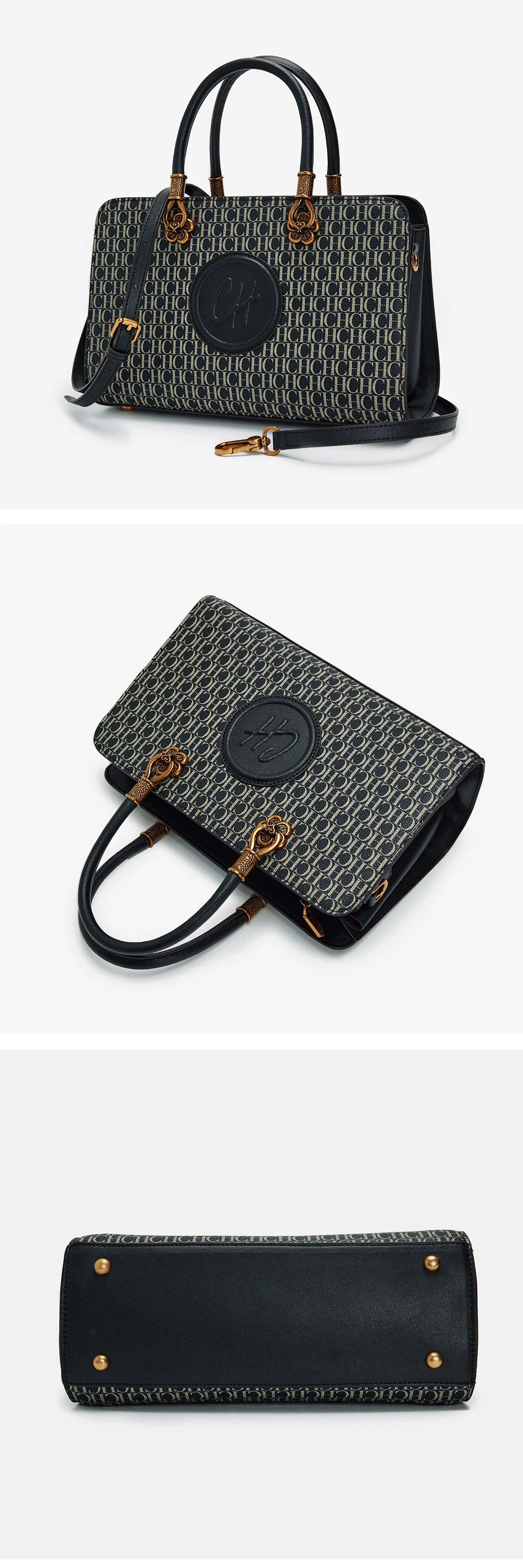 CH Designer Circle Design Light Luxury Brand Monogram Design Crossbody Bag Internal Compartment Multifunctional Women's Tote