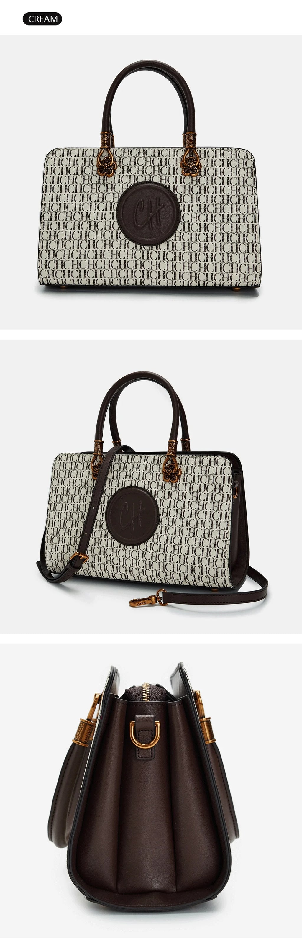 CH Designer Circle Design Light Luxury Brand Monogram Design Crossbody Bag Internal Compartment Multifunctional Women's Tote