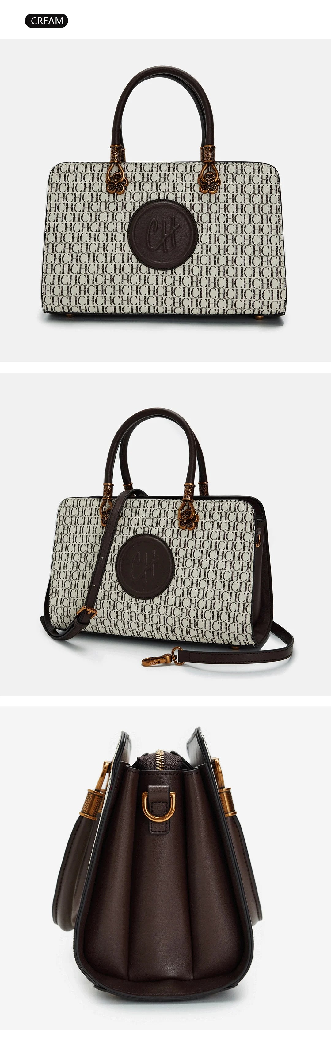 CH Designer Circle Design Light Luxury Brand Monogram Design Crossbody Bag Internal Compartment Multifunctional Women's Tote
