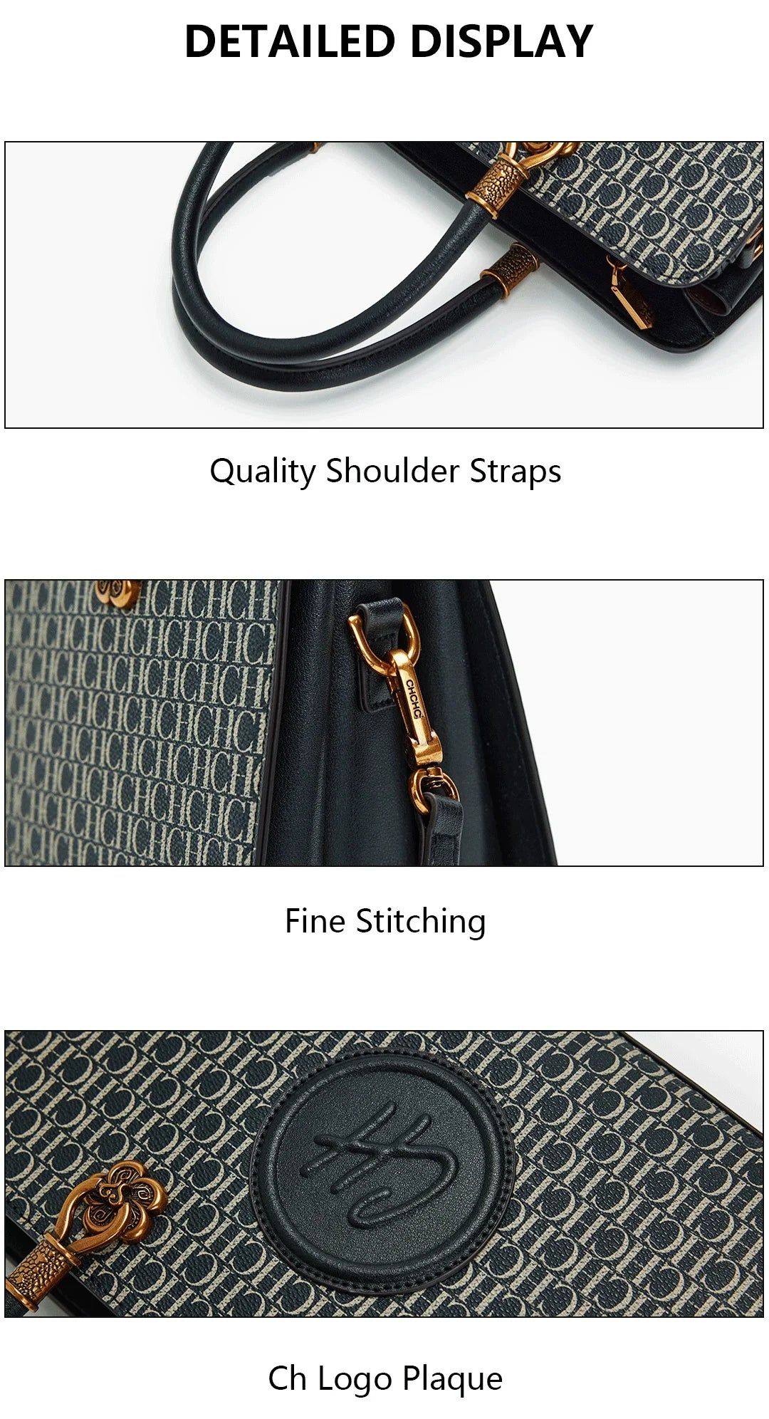 CH Designer Circle Design Light Luxury Brand Monogram Design Crossbody Bag Internal Compartment Multifunctional Women's Tote
