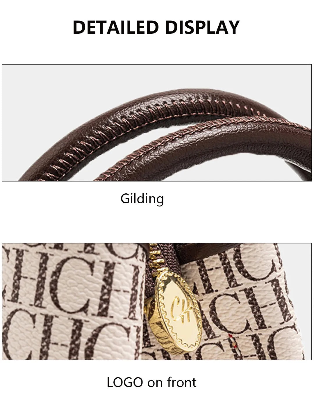 CH High Quality Women's Light Luxury Brand Letter Printed Handbag with Flower Pendant Design Unique Elegant Popular Crossbody