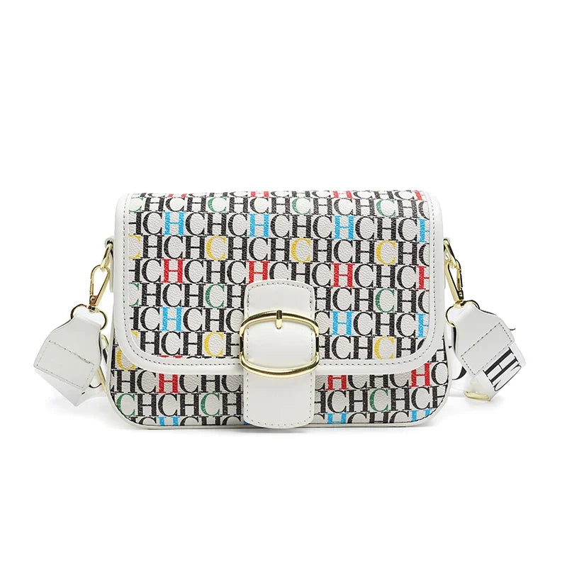 CH Fashion Women's Bag Decorated Versatile Colorful Shoulder Bag Brand Design Letter Buckle Crossbody Bag Women's Bag