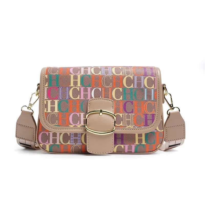 CH Fashion Women's Bag Decorated Versatile Colorful Shoulder Bag Brand Design Letter Buckle Crossbody Bag Women's Bag