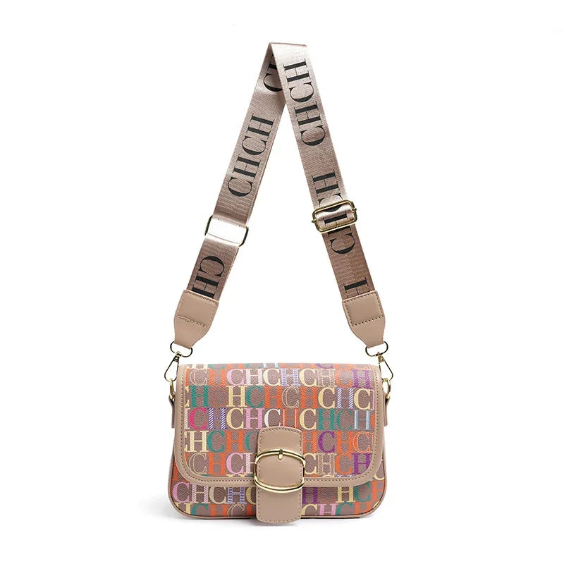 CH Fashion Women's Bag Decorated Versatile Colorful Shoulder Bag Brand Design Letter Buckle Crossbody Bag Women's Bag