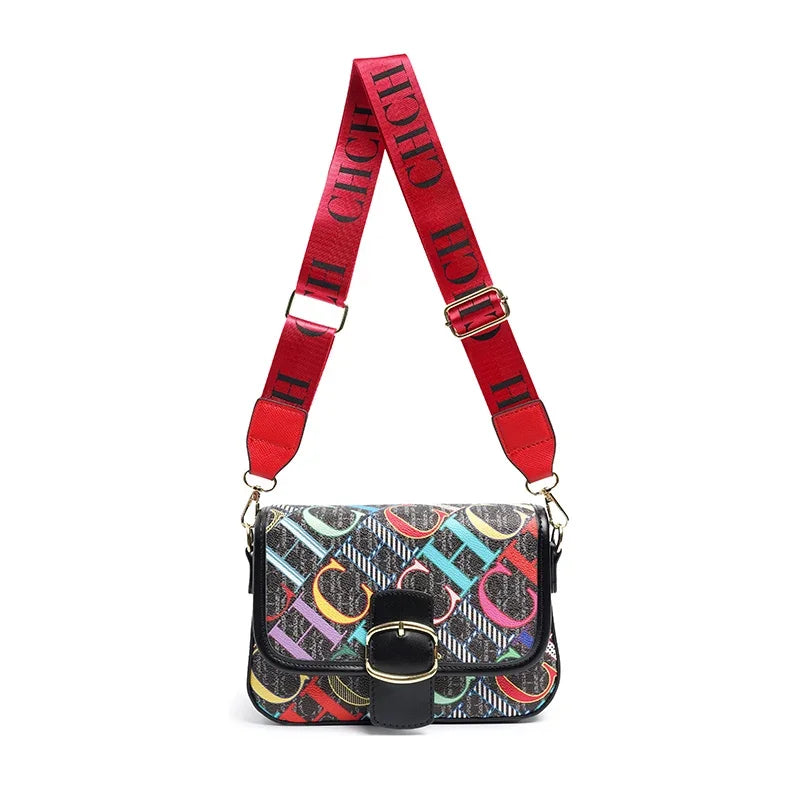 CH Fashion Women's Bag Decorated Versatile Colorful Shoulder Bag Brand Design Letter Buckle Crossbody Bag Women's Bag