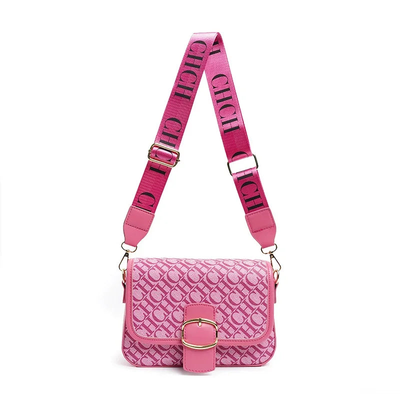 CH Fashion Women's Bag Decorated Versatile Colorful Shoulder Bag Brand Design Letter Buckle Crossbody Bag Women's Bag