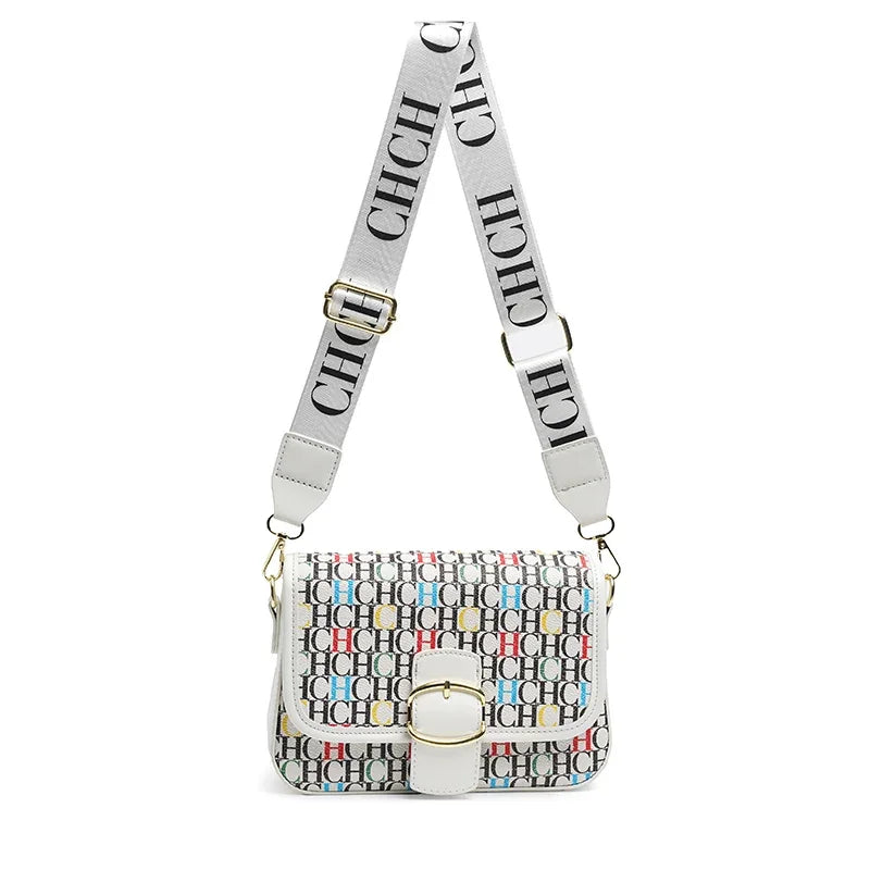 CH Fashion Women's Bag Decorated Versatile Colorful Shoulder Bag Brand Design Letter Buckle Crossbody Bag Women's Bag