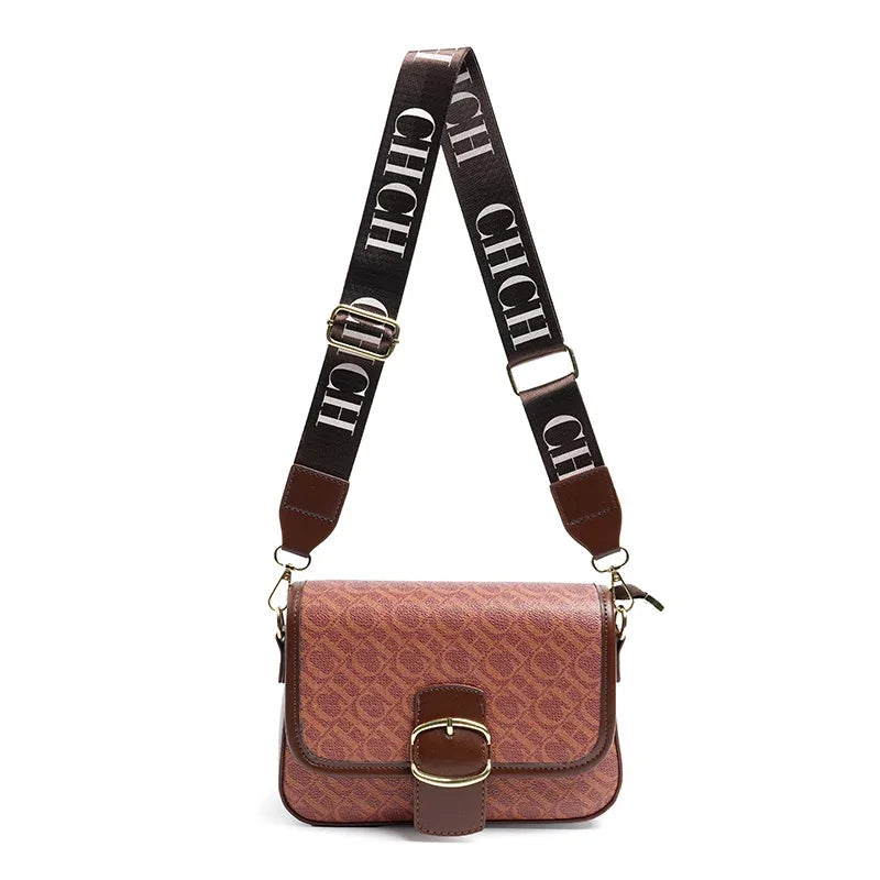 CH Fashion Women's Bag Decorated Versatile Colorful Shoulder Bag Brand Design Letter Buckle Crossbody Bag Women's Bag