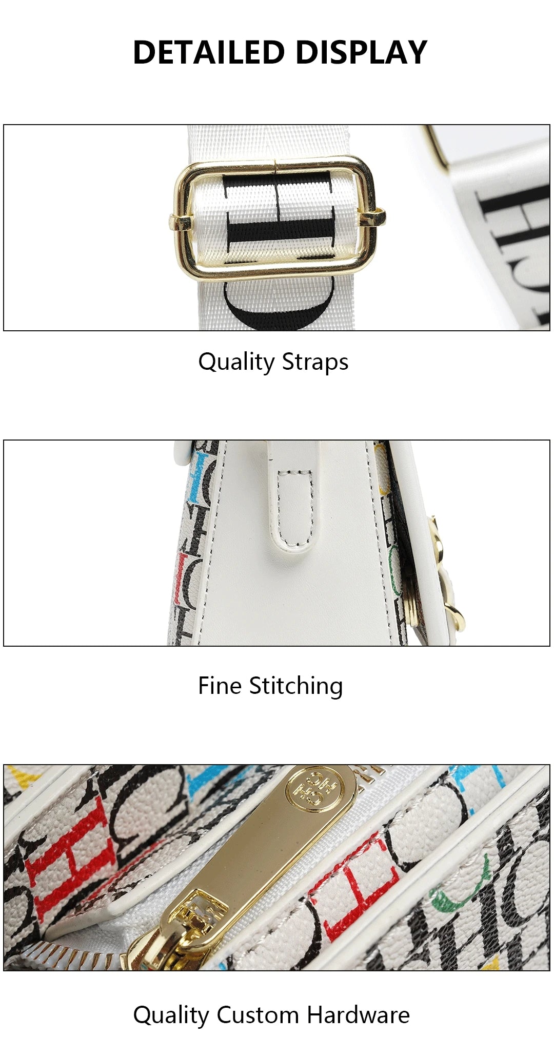 CH Fashion Women's Bag Decorated Versatile Colorful Shoulder Bag Brand Design Letter Buckle Crossbody Bag Women's Bag