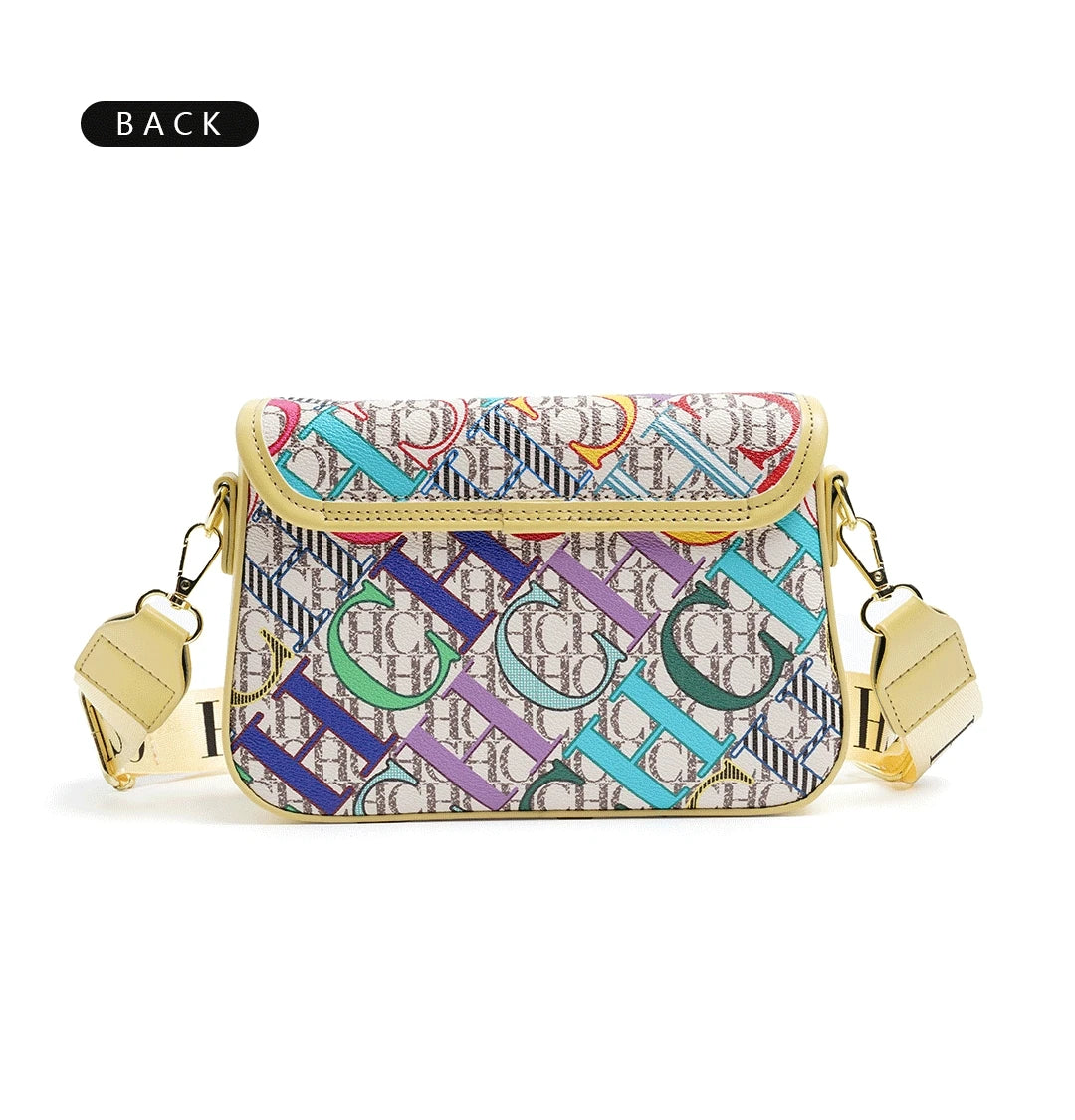 CH Fashion Women's Bag Decorated Versatile Colorful Shoulder Bag Brand Design Letter Buckle Crossbody Bag Women's Bag