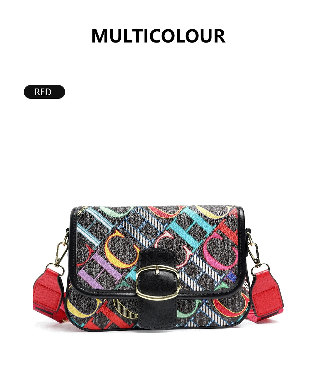 CH Fashion Women's Bag Decorated Versatile Colorful Shoulder Bag Brand Design Letter Buckle Crossbody Bag Women's Bag