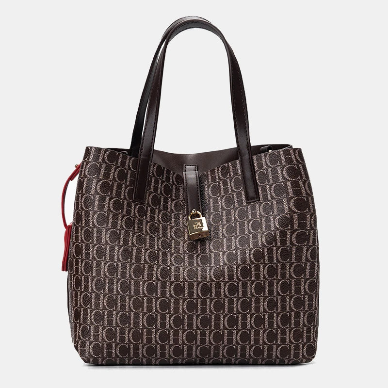 Exquisite High-quality Elegant Large Capacity Letter Bag with Lock Shoulder Bag Creative Design Fashionable and Trendy Commuting Crossbody Bag