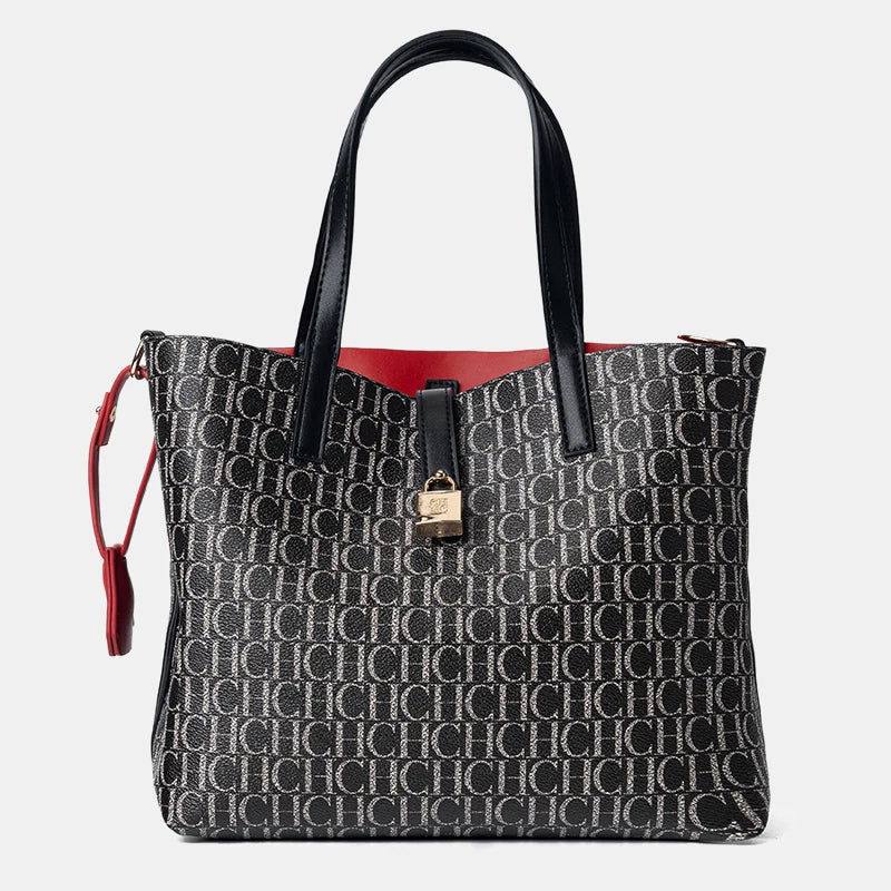 Exquisite High-quality Elegant Large Capacity Letter Bag with Lock Shoulder Bag Creative Design Fashionable and Trendy Commuting Crossbody Bag