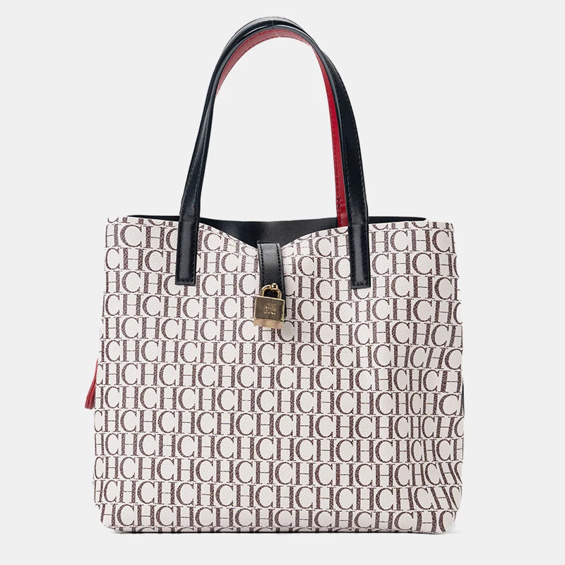 Exquisite High-quality Elegant Large Capacity Letter Bag with Lock Shoulder Bag Creative Design Fashionable and Trendy Commuting Crossbody Bag