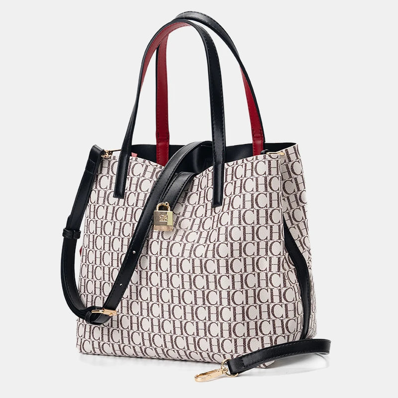Exquisite High-quality Elegant Large Capacity Letter Bag with Lock Shoulder Bag Creative Design Fashionable and Trendy Commuting Crossbody Bag