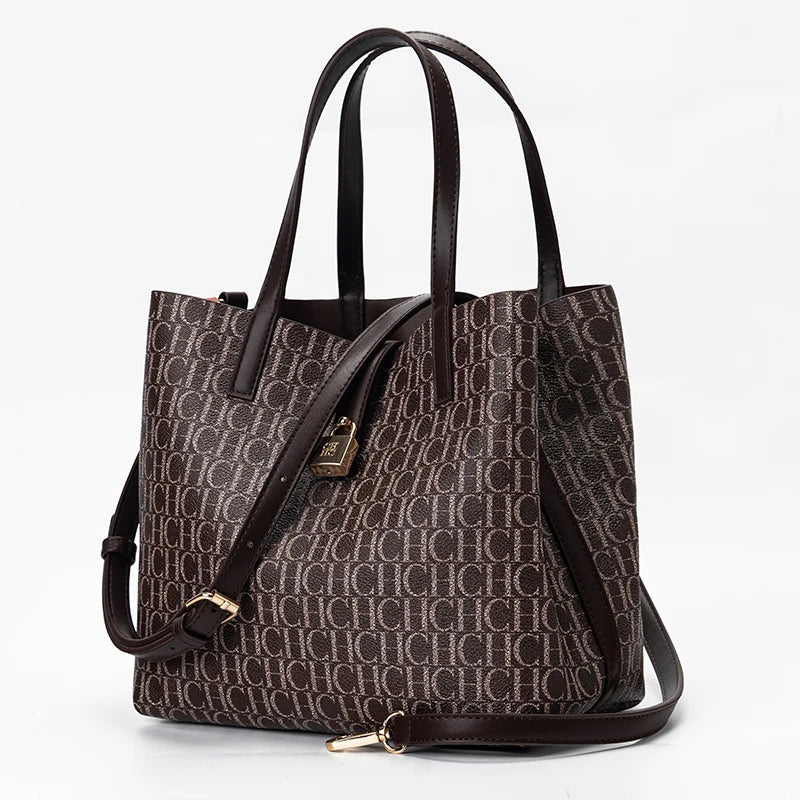 Exquisite High-quality Elegant Large Capacity Letter Bag with Lock Shoulder Bag Creative Design Fashionable and Trendy Commuting Crossbody Bag