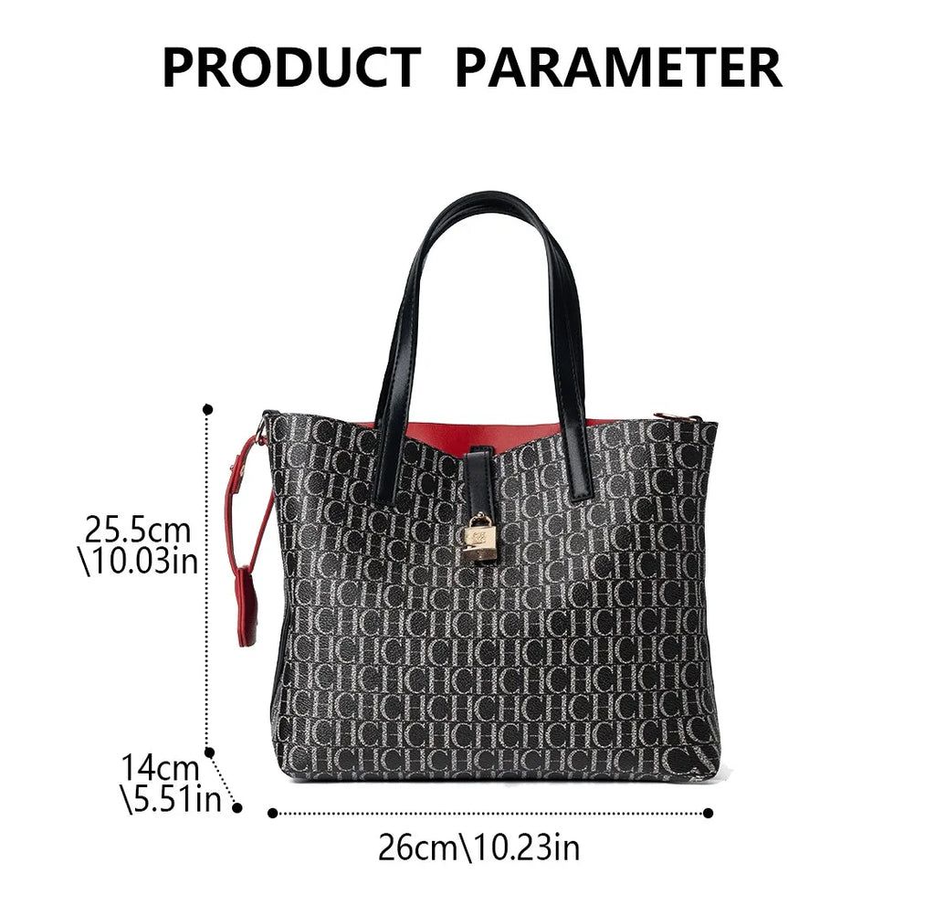 Exquisite High-quality Elegant Large Capacity Letter Bag with Lock Shoulder Bag Creative Design Fashionable and Trendy Commuting Crossbody Bag