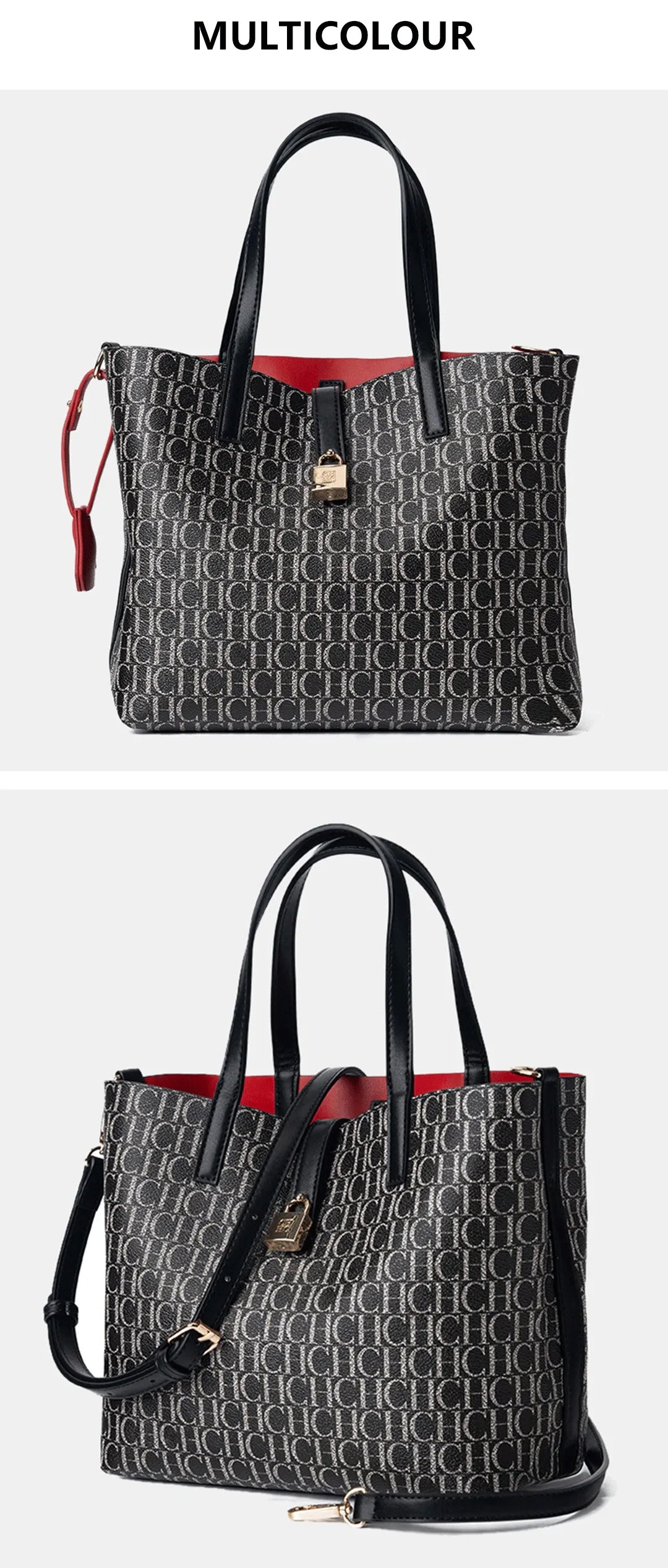 Exquisite High-quality Elegant Large Capacity Letter Bag with Lock Shoulder Bag Creative Design Fashionable and Trendy Commuting Crossbody Bag