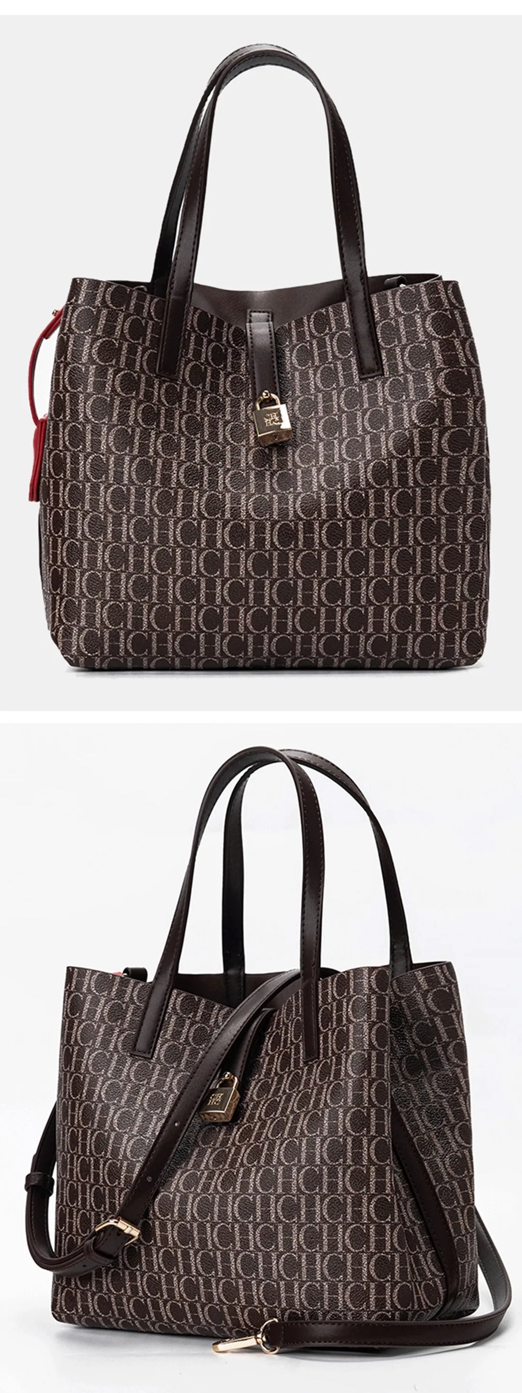 Exquisite High-quality Elegant Large Capacity Letter Bag with Lock Shoulder Bag Creative Design Fashionable and Trendy Commuting Crossbody Bag