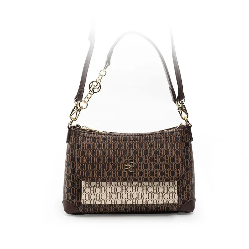 CH Crossbody Brand Women's Bag Design Sense Fashion Hundred Brown Handbag Multi Simple Women's Bag Elegant Shopping Casual
