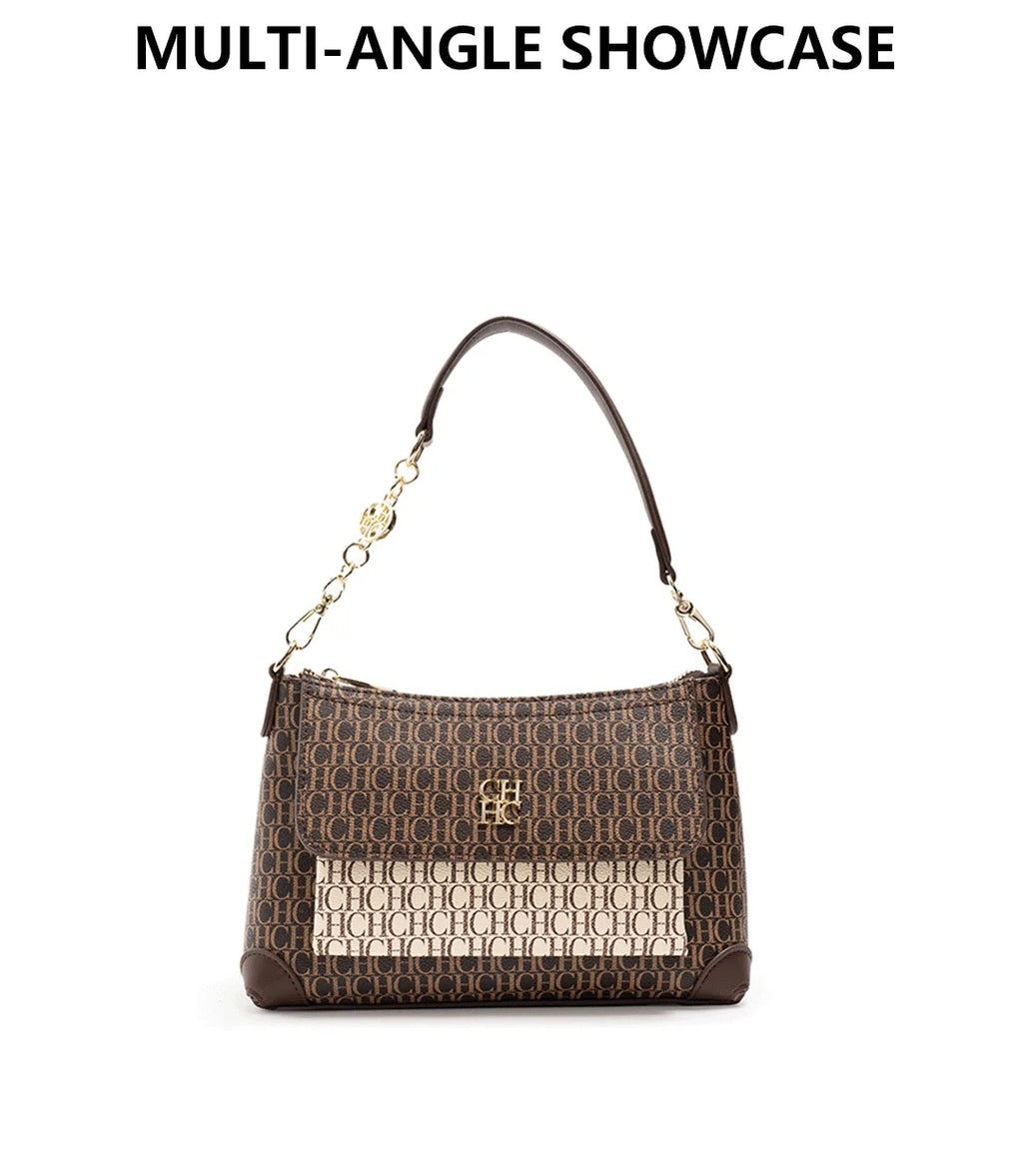 CH Crossbody Brand Women's Bag Design Sense Fashion Hundred Brown Handbag Multi Simple Women's Bag Elegant Shopping Casual